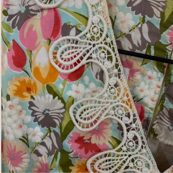 Vintage 60s Multicolor Floral Appliqué Maxi Dress Small - Picture 3 of 7